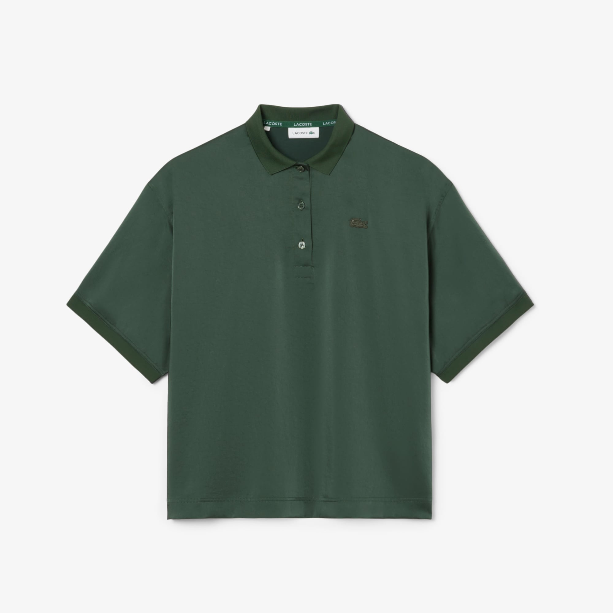 Oversized Silky Fluid Polo Shirt image number 3