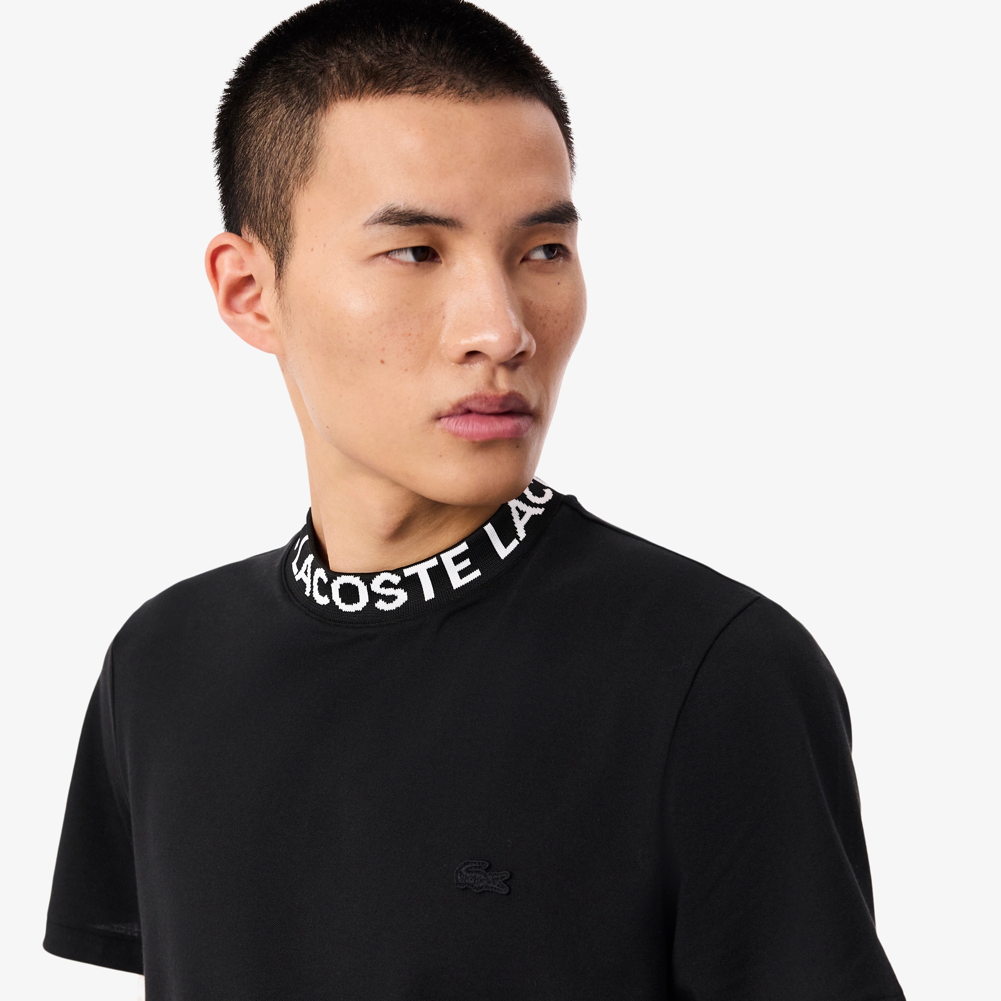 Regular Fit Jacquard Neck Stretch T-Shirt image number 1