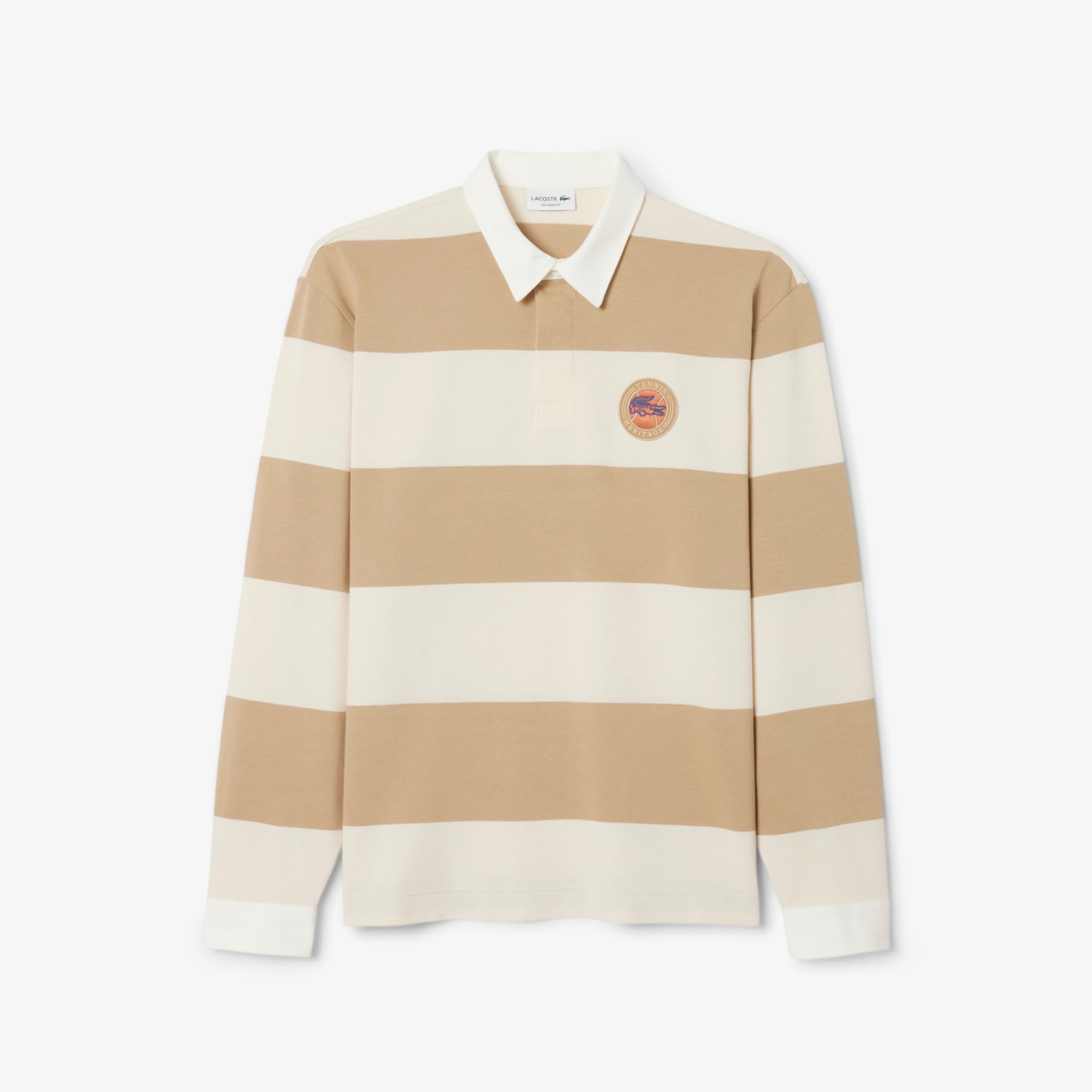 Relaxed Fit Striped Rugby Polo Shirt image number 3
