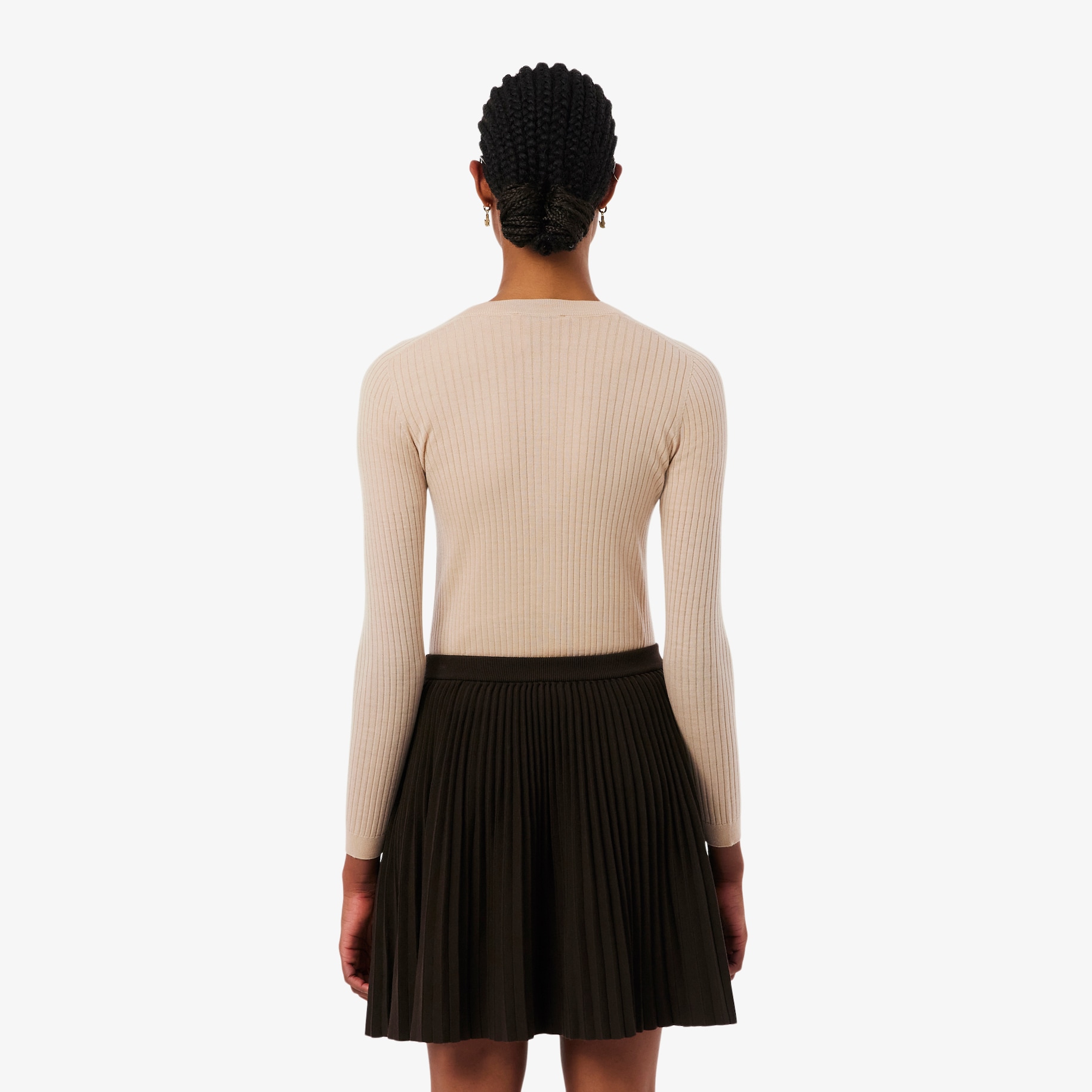 Rib Knit Merino Wool Cardigan image number 2