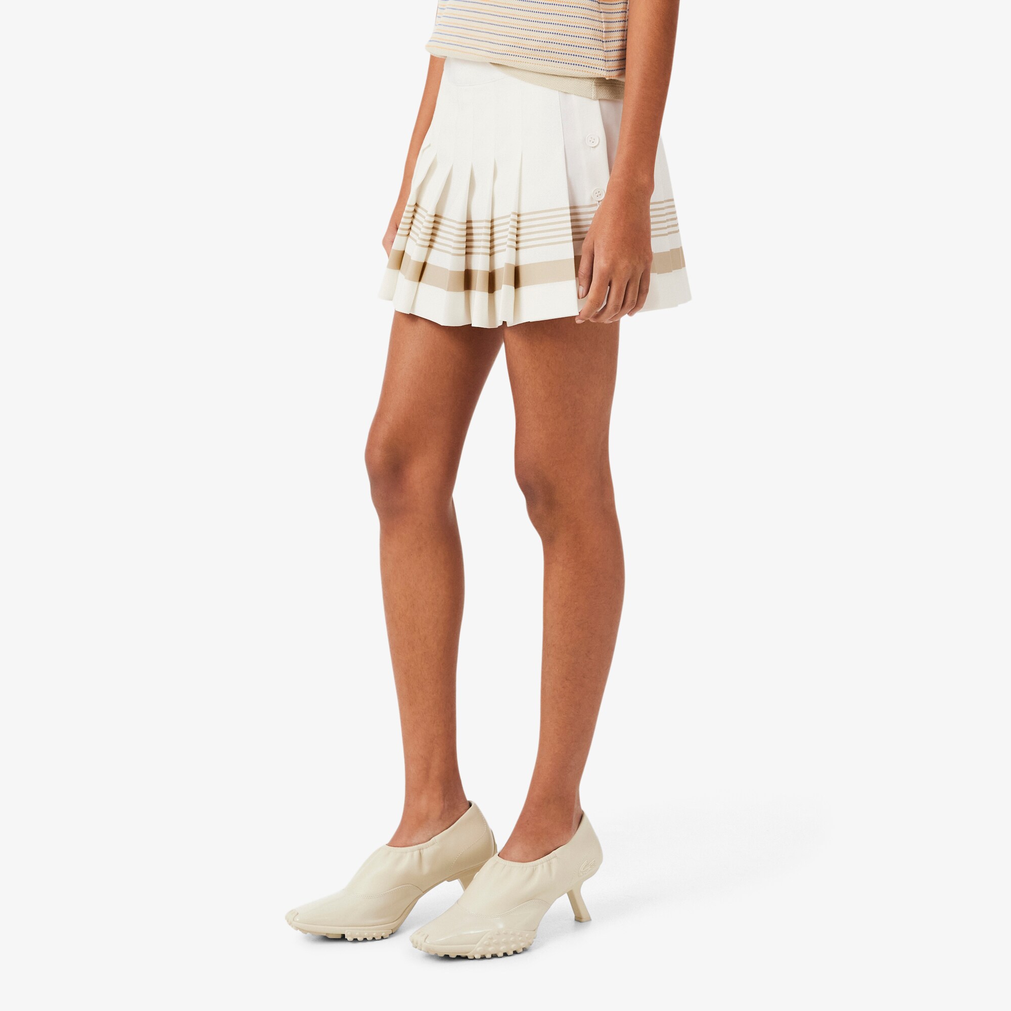 Rok Pendek Pleated Campuran Wol Murni Runway image number 1