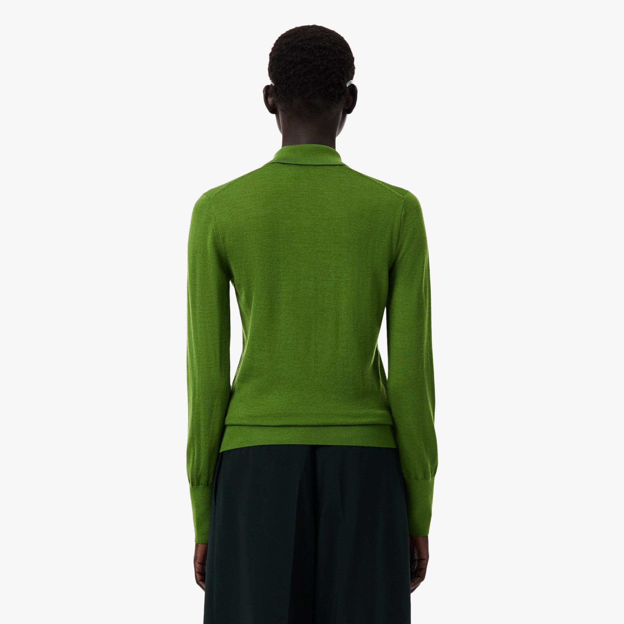 Sweater Wol Merino Kerah Polo Runway image number 2