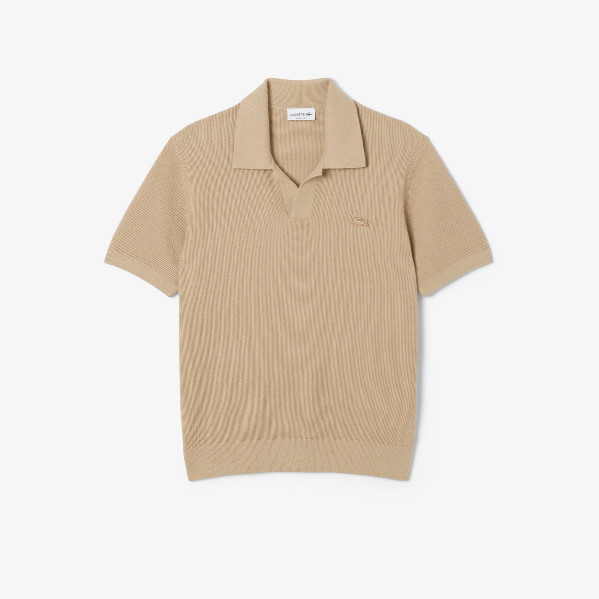 Cotton Blend Open Polo Collar Sweater image number 3