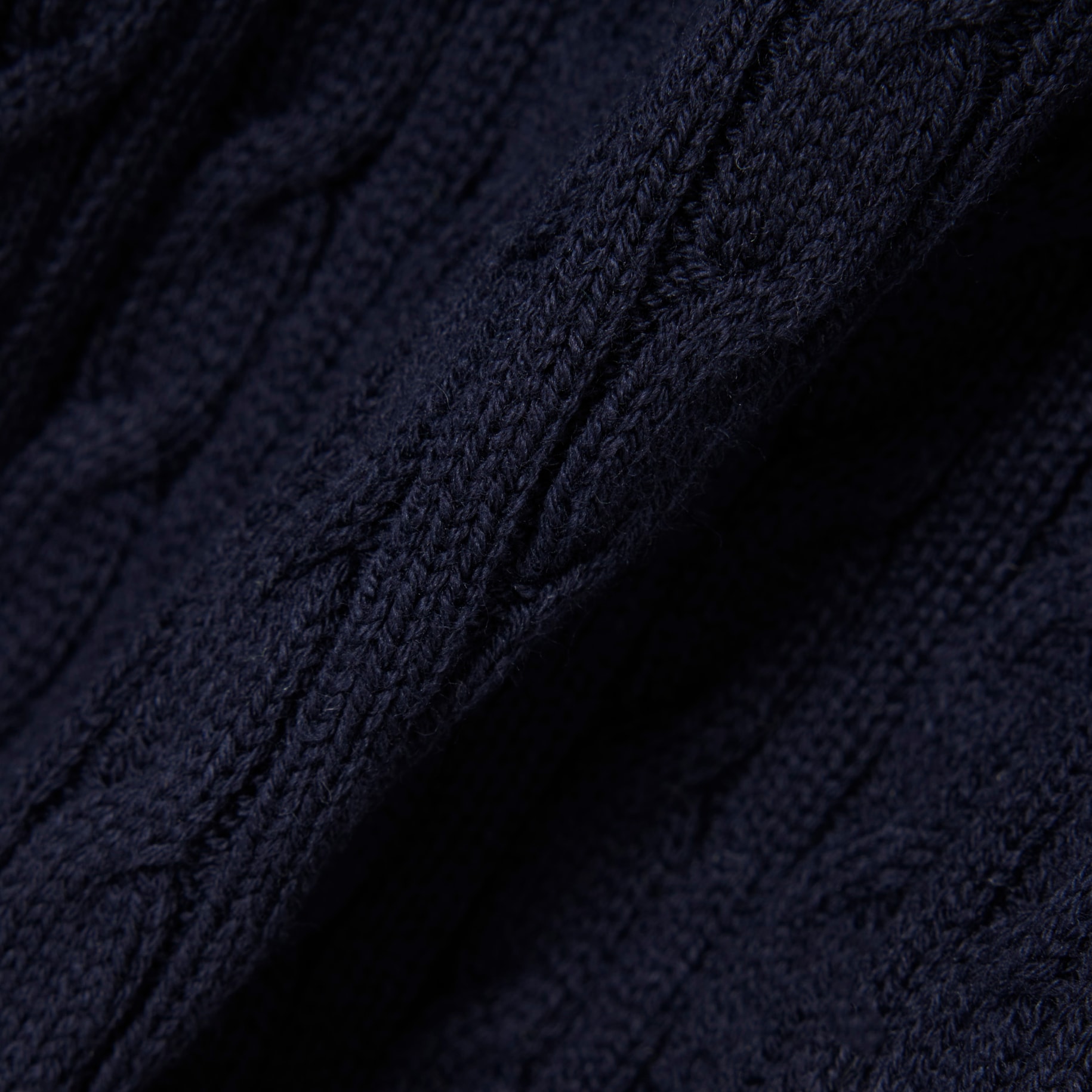 Sweater Striped Cable Knit Kerah Polo image number 2