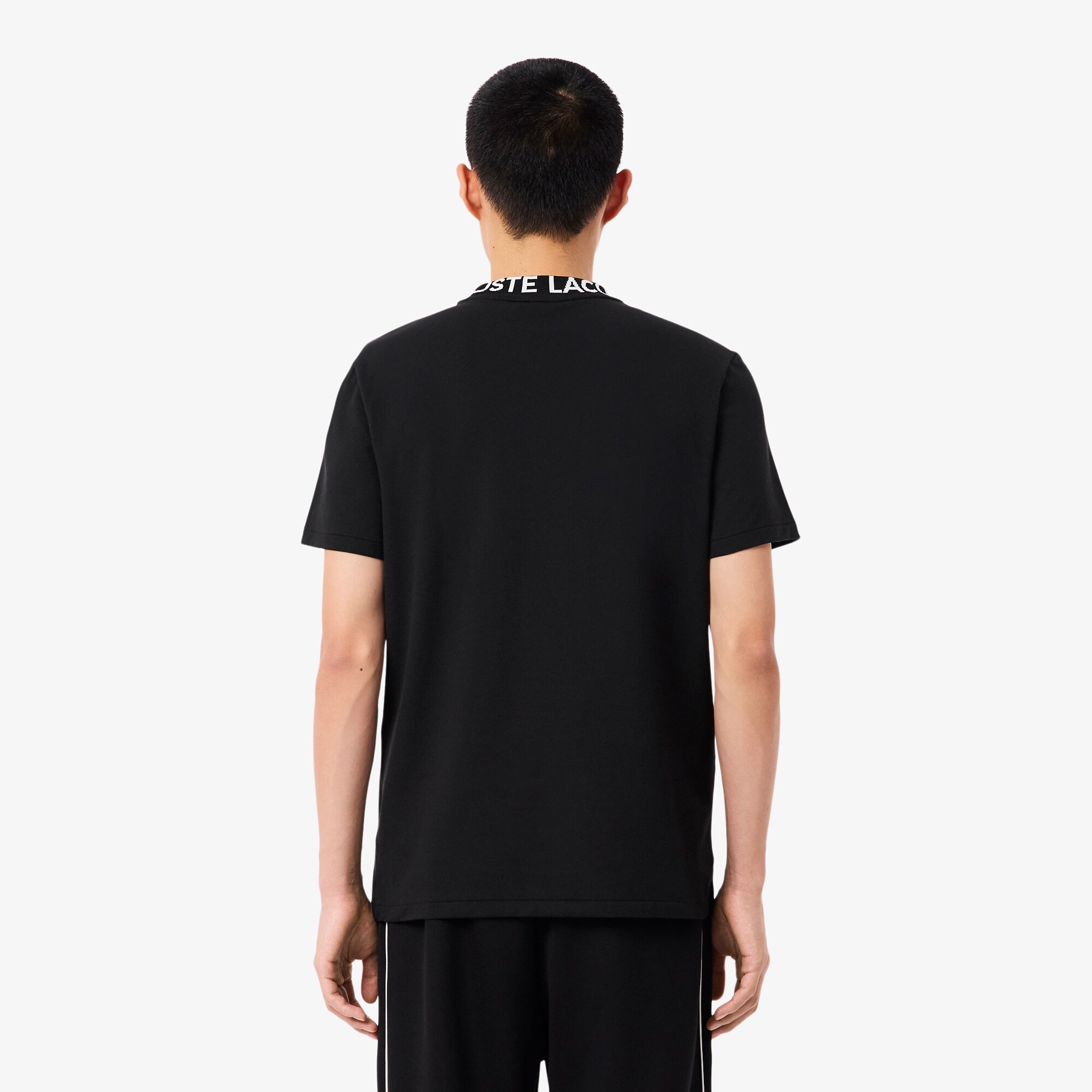 Regular Fit Jacquard Neck Stretch T-Shirt image number 2