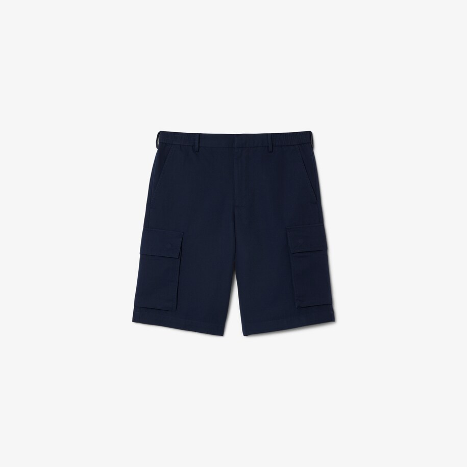 Men's Relaxed Fit Cotton And Linen Twill Cargo Bermudas image number 0