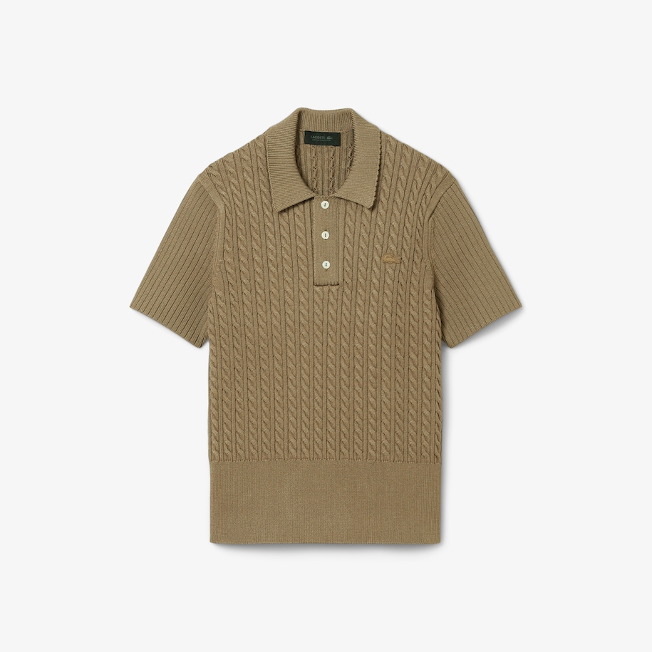 Sweater Kerah Polo Rajut Cable Runway image number 3