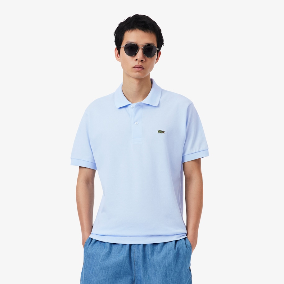 Original L.12.12 petit piqu&eacute; cotton Polo Shirt - GREEN image number 0