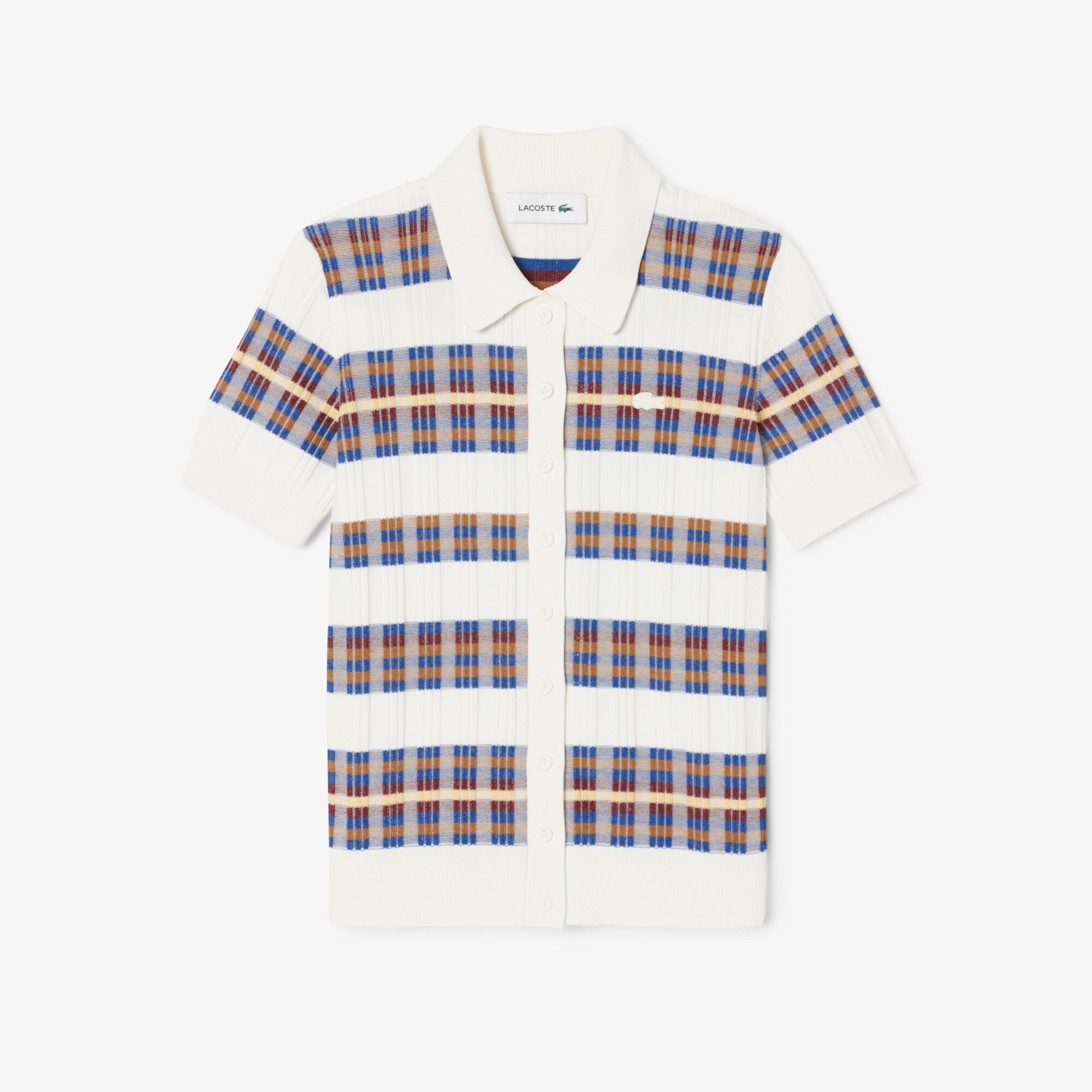 Ribbed Knit Polo Collar Sweater image number 3