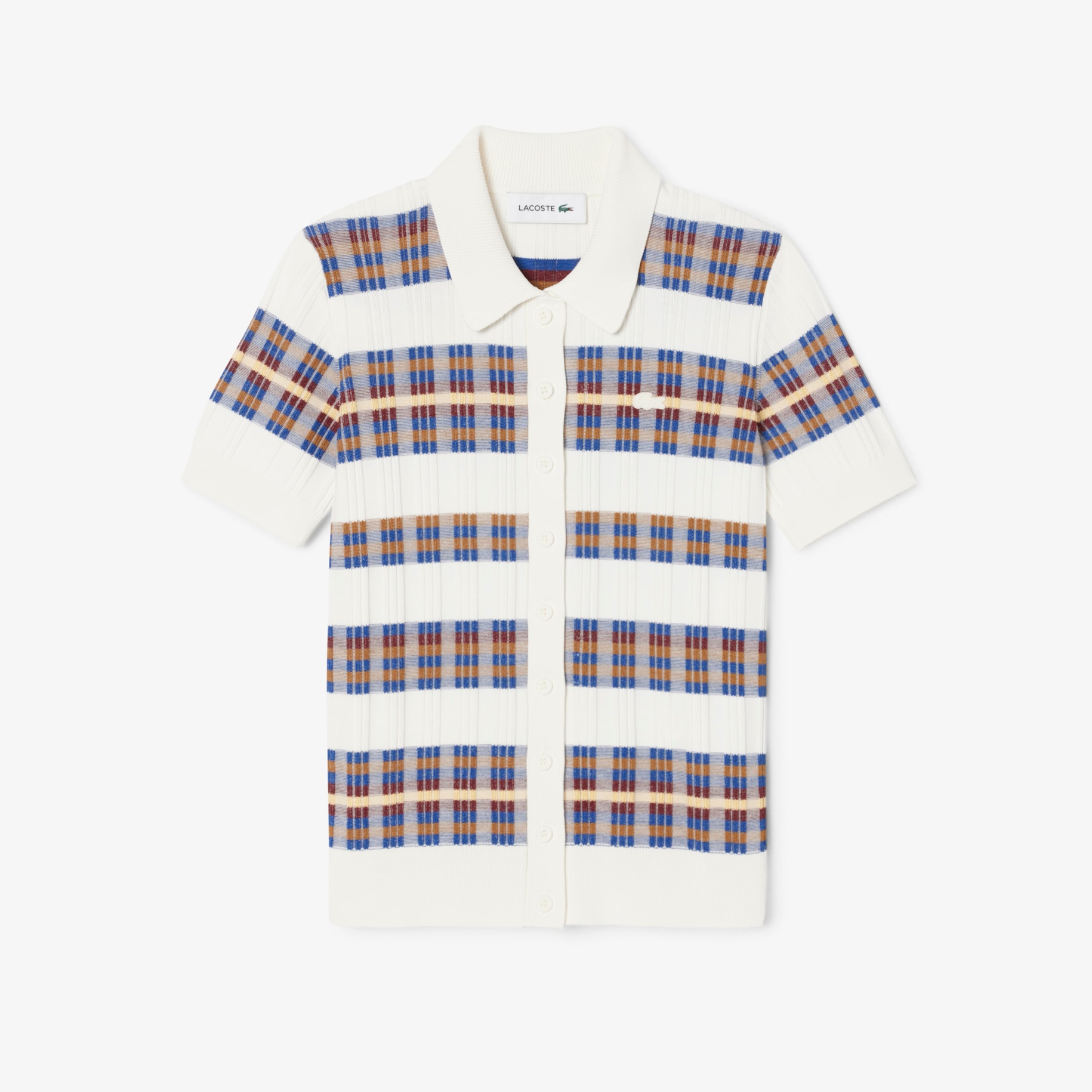 Ribbed Knit Polo Collar Sweater image number 3