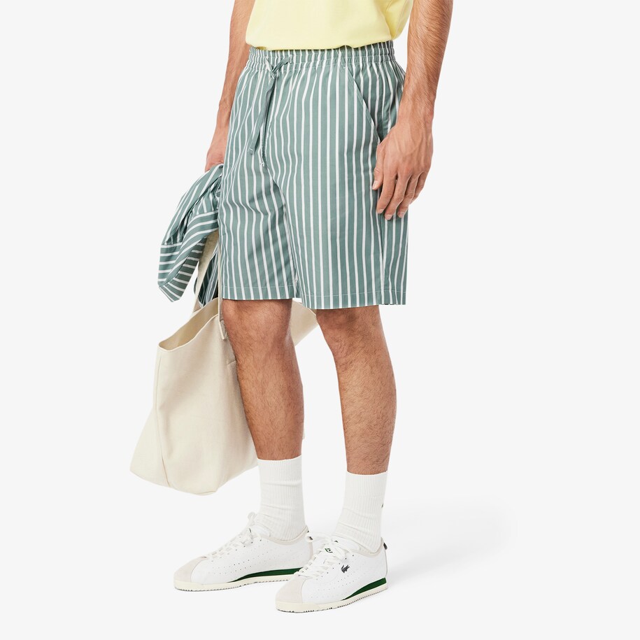 Celana Pendek Bergaris Relaxed Fit image number 1