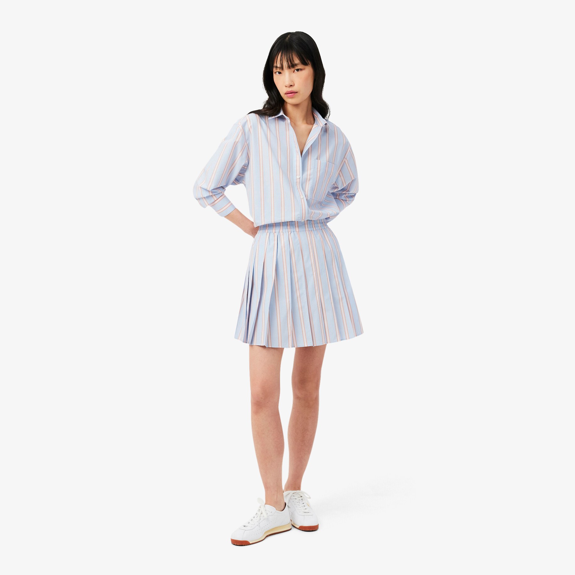 Rok Pleated Poplin Short Striped image number 0