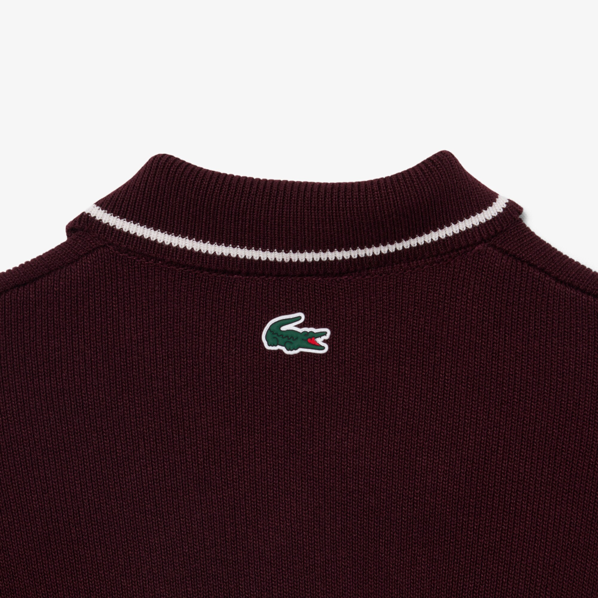Sweater Badge Aksen Tennis Heritage Kerah Polo Resleting image number 5