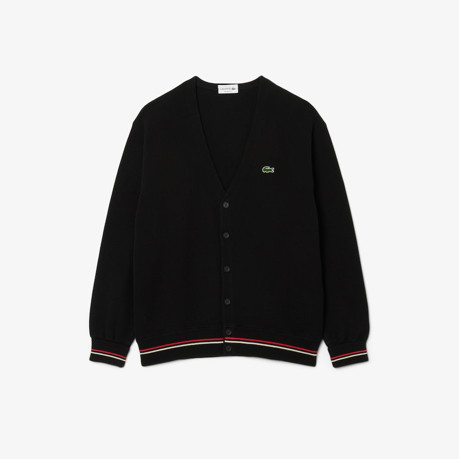 Relaxed Fit Stripe Detail Cotton Cardigan image number 3