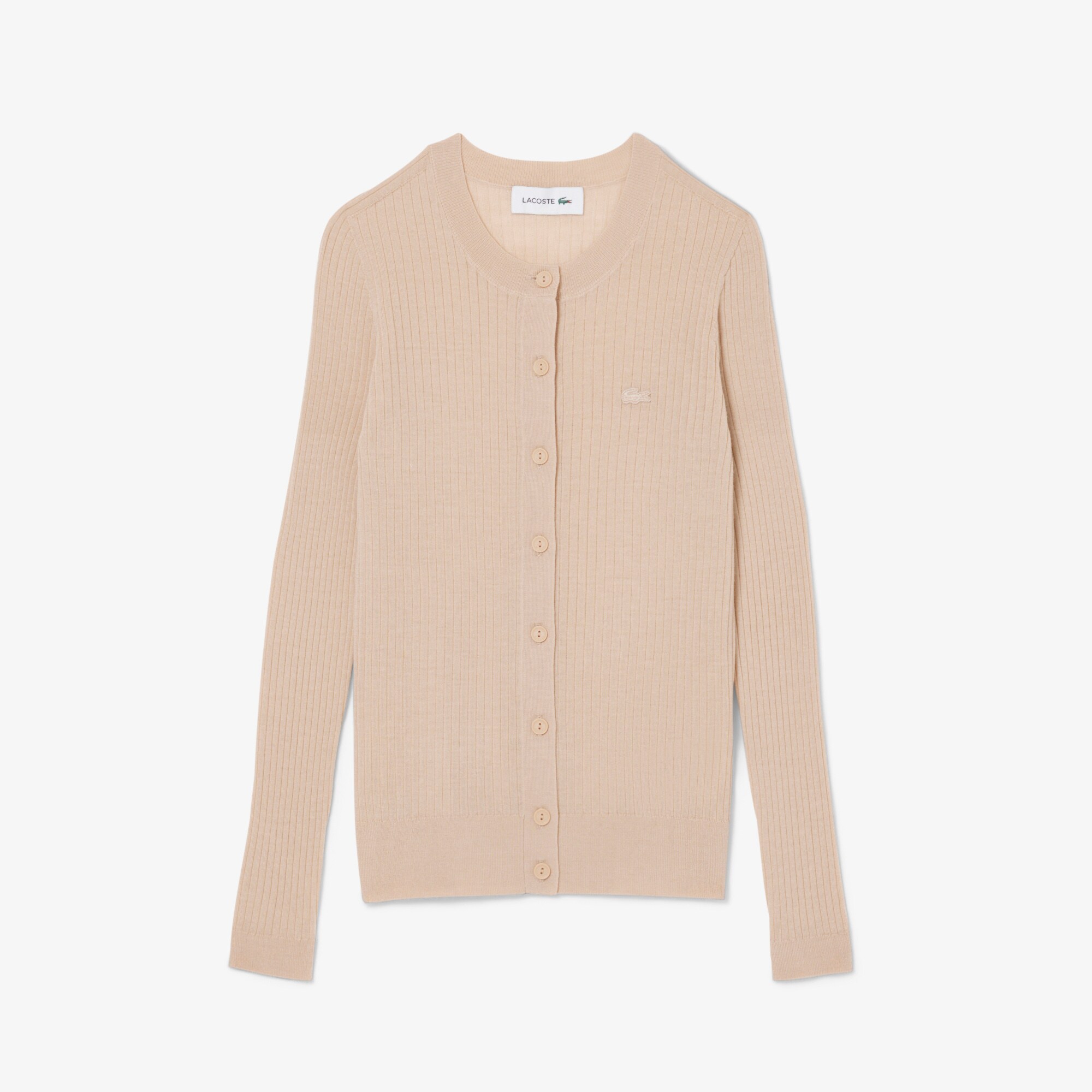 Rib Knit Merino Wool Cardigan image number 3