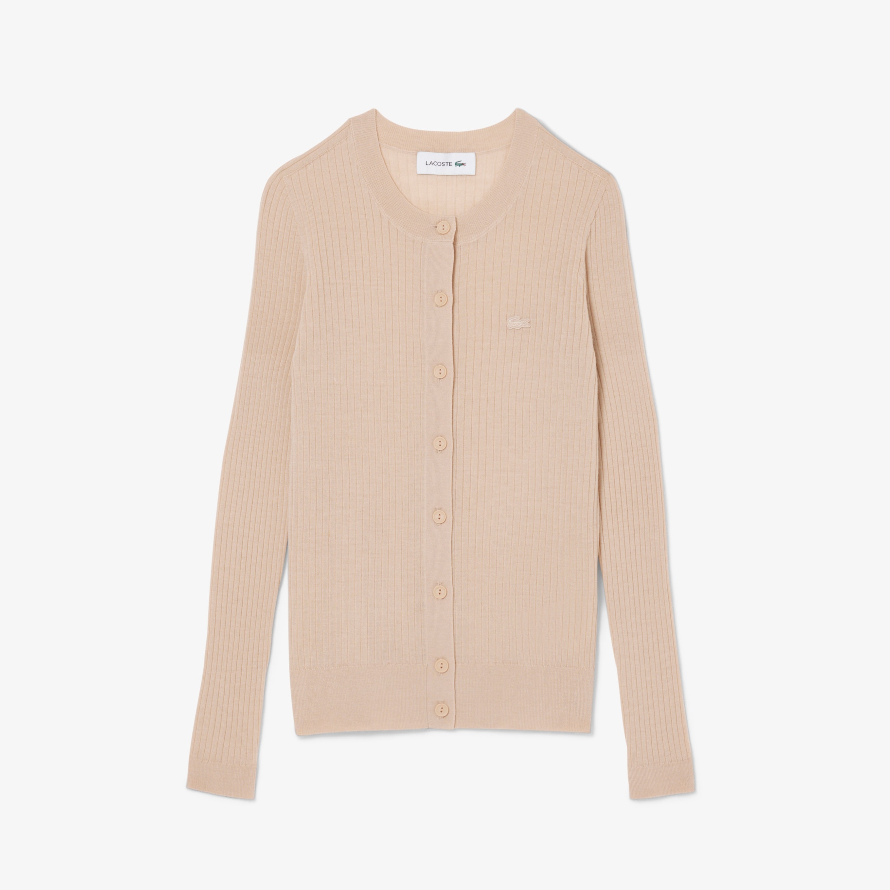 Rib Knit Merino Wool Cardigan image number 3