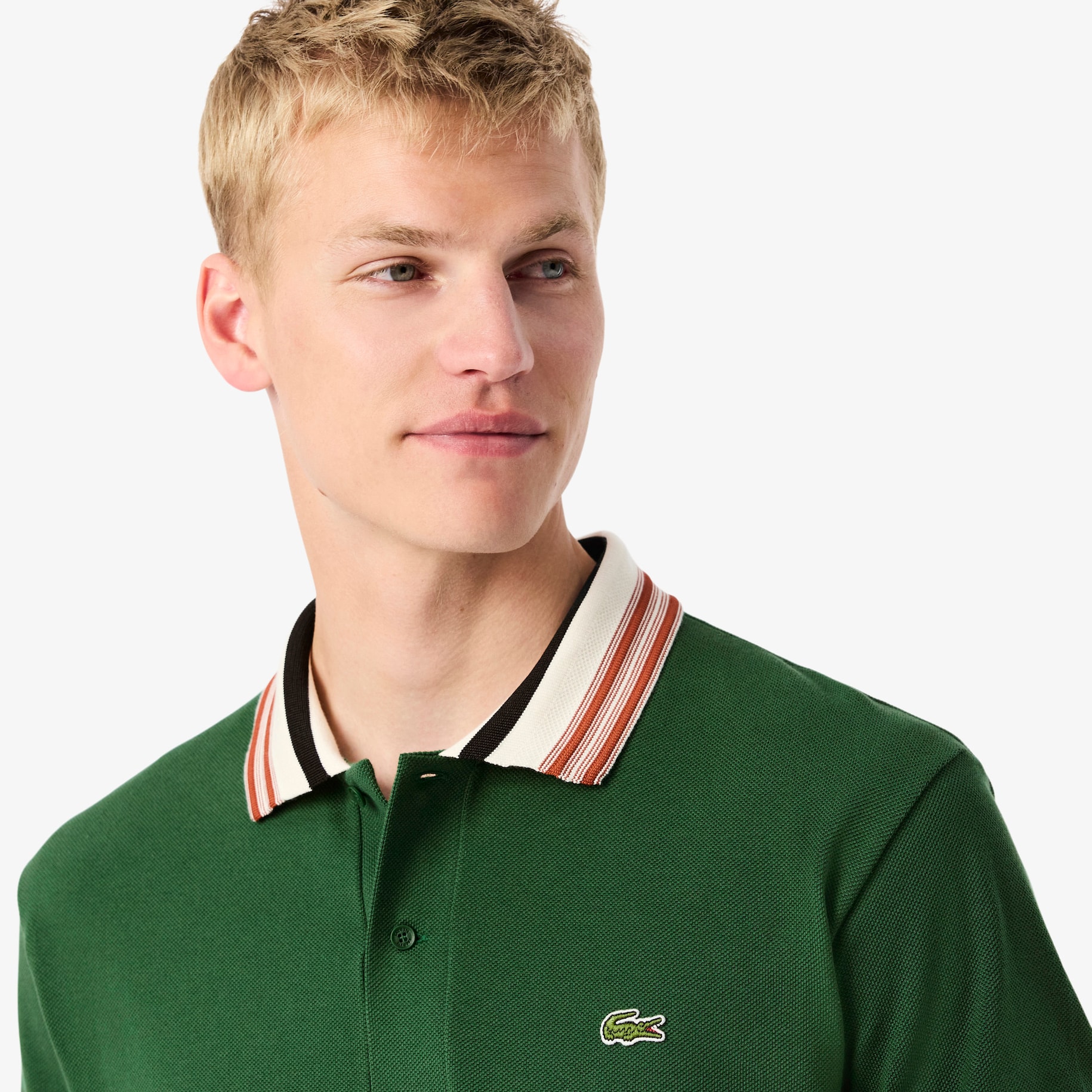 French Made Classic Fit Stripe Collar Polo Shirt image number 1