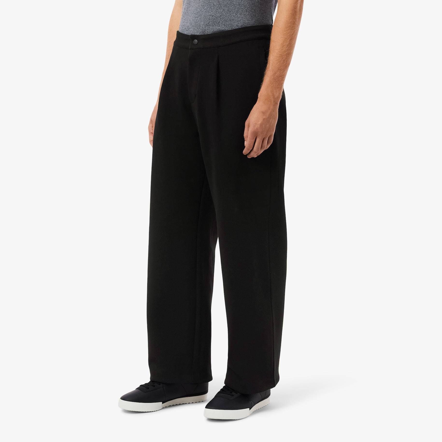 Loose Fit Piqu&eacute; Pleated Pants image number 1