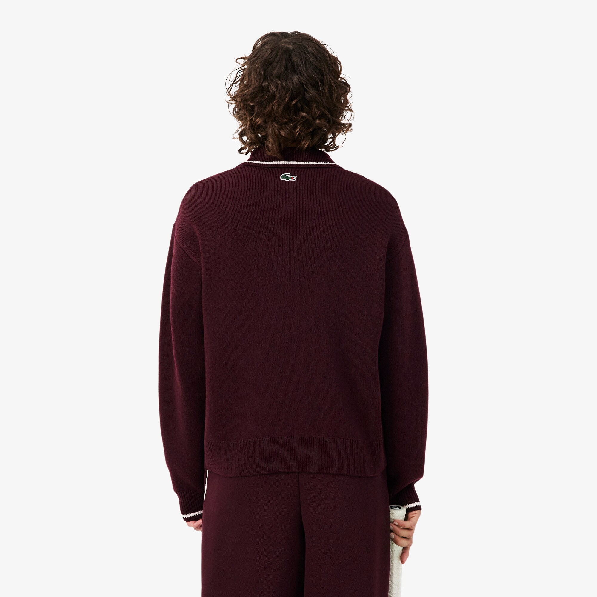 Sweater Badge Aksen Tennis Heritage Kerah Polo Resleting image number 2