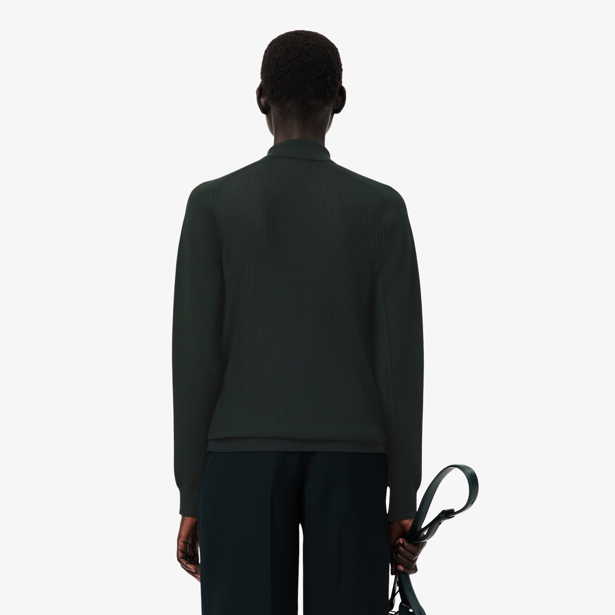 Sweater Kerah Polo Campuran Wol Runway image number 2