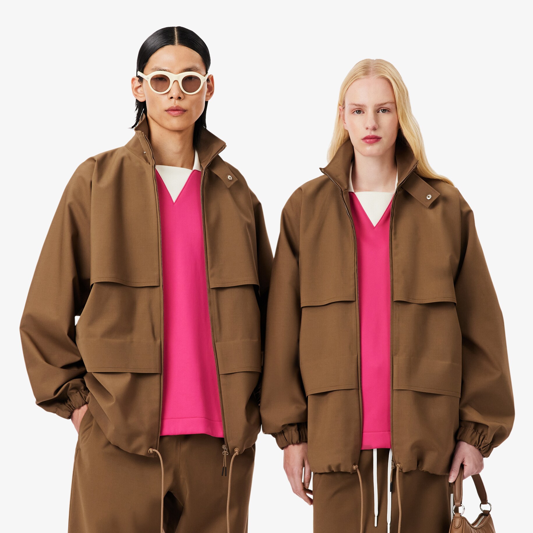 Jaket Track Campuran Wol Runway image number 0