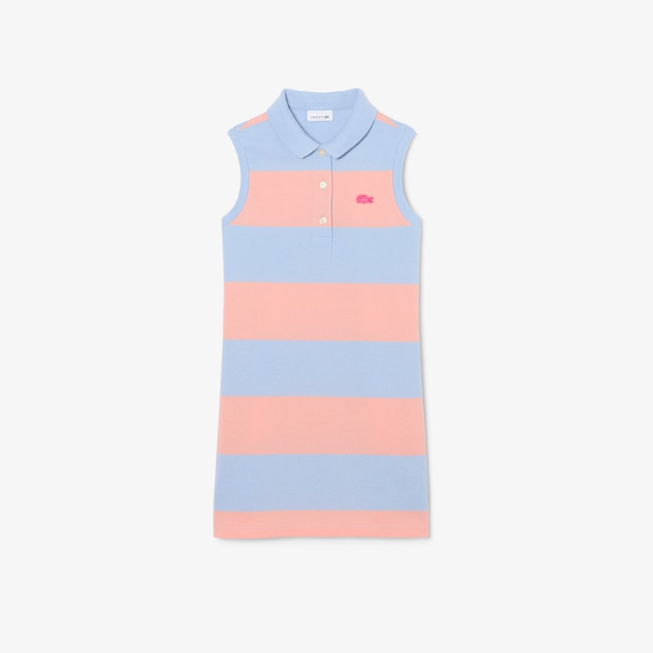 Polo Dress Striped Petit Piqu&eacute; Tanpa Lengan image number 3