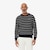 Striped 3D Knit Cotton Crew Neck Sweater image number 0