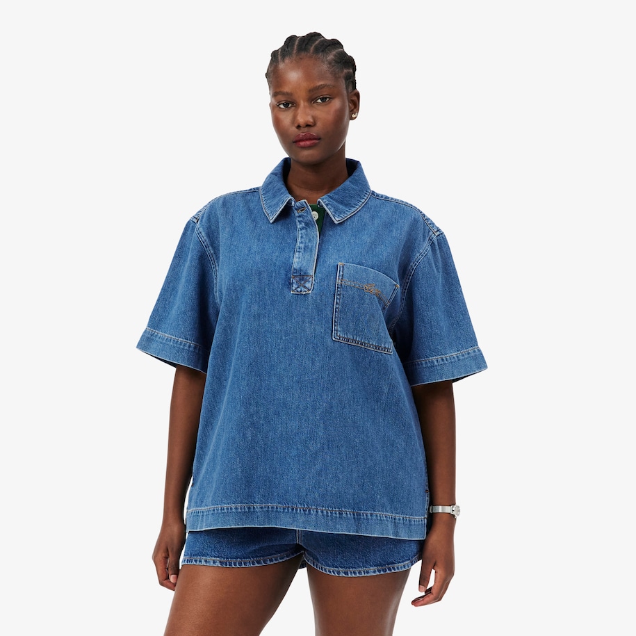 Kaos Polo Denim Oversized Lightweight image number 8