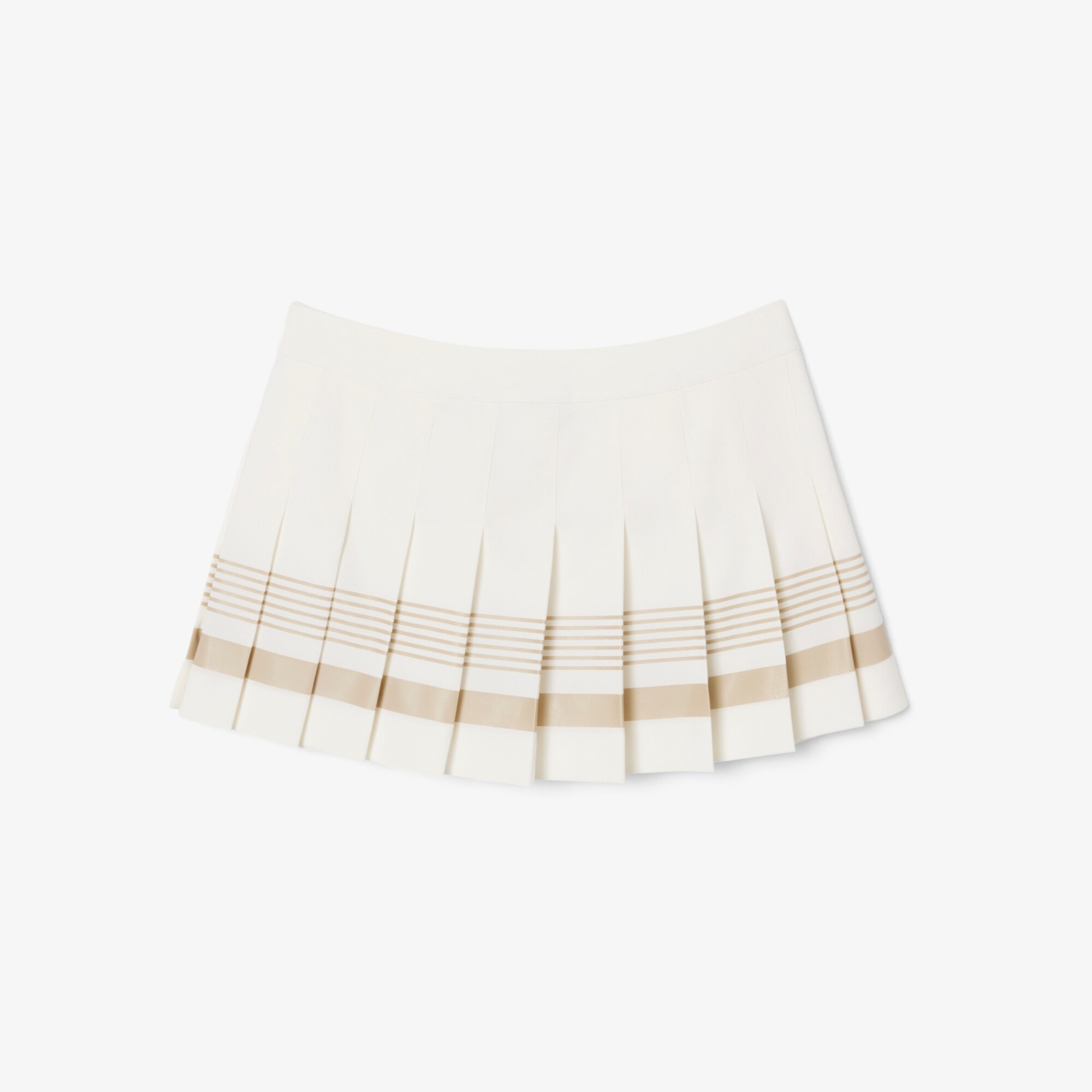 Rok Pendek Pleated Campuran Wol Murni Runway image number 4