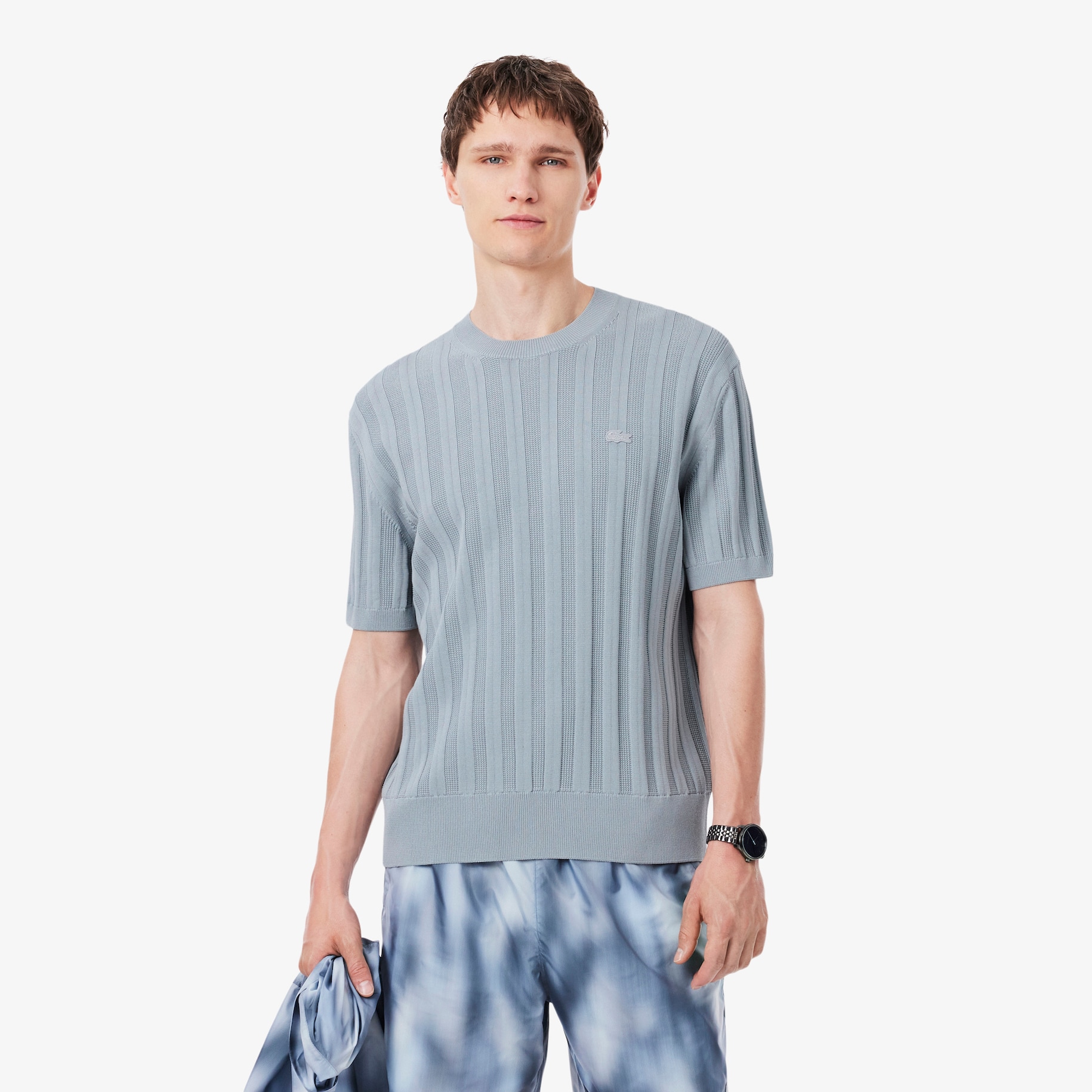 Fluid Ribbed Short Sleeved Sweater image number 0