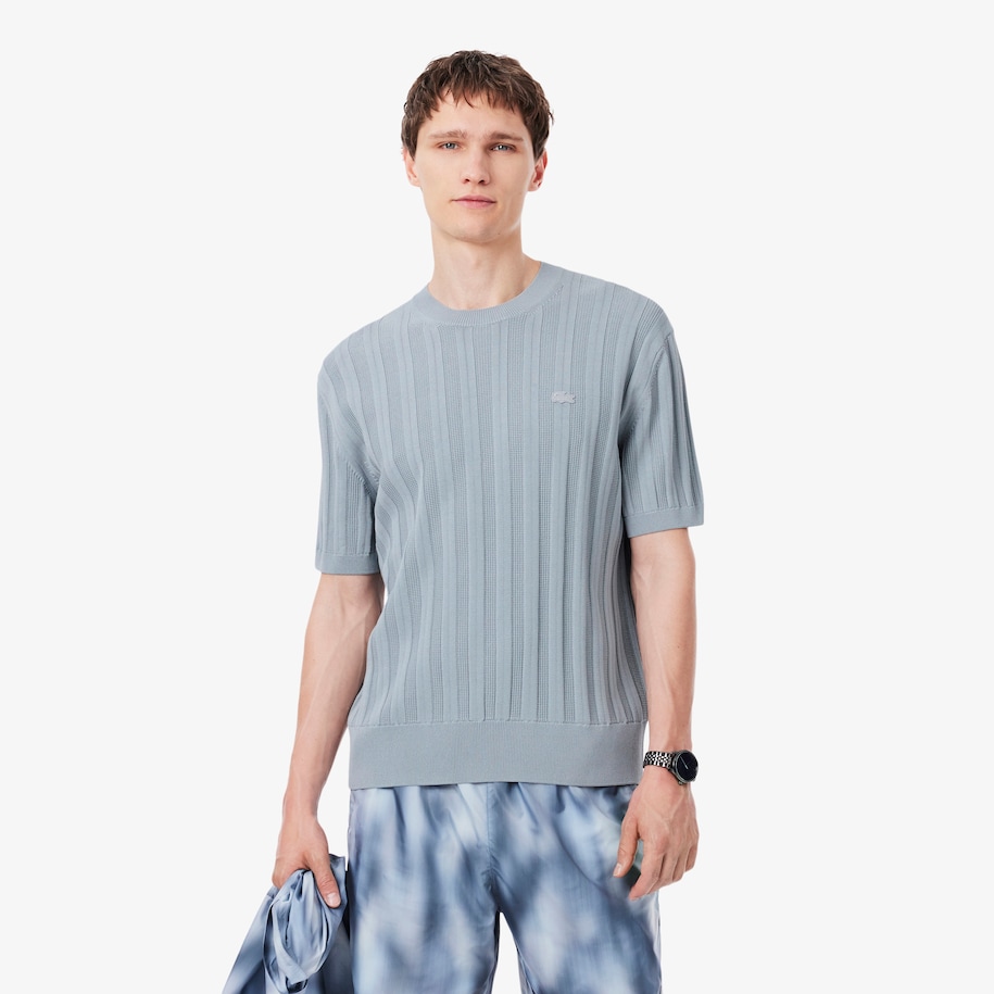 Fluid Ribbed Short Sleeved Sweater image number 0