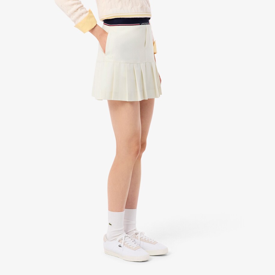 Short Pleated Wool Blend Skirt image number 1