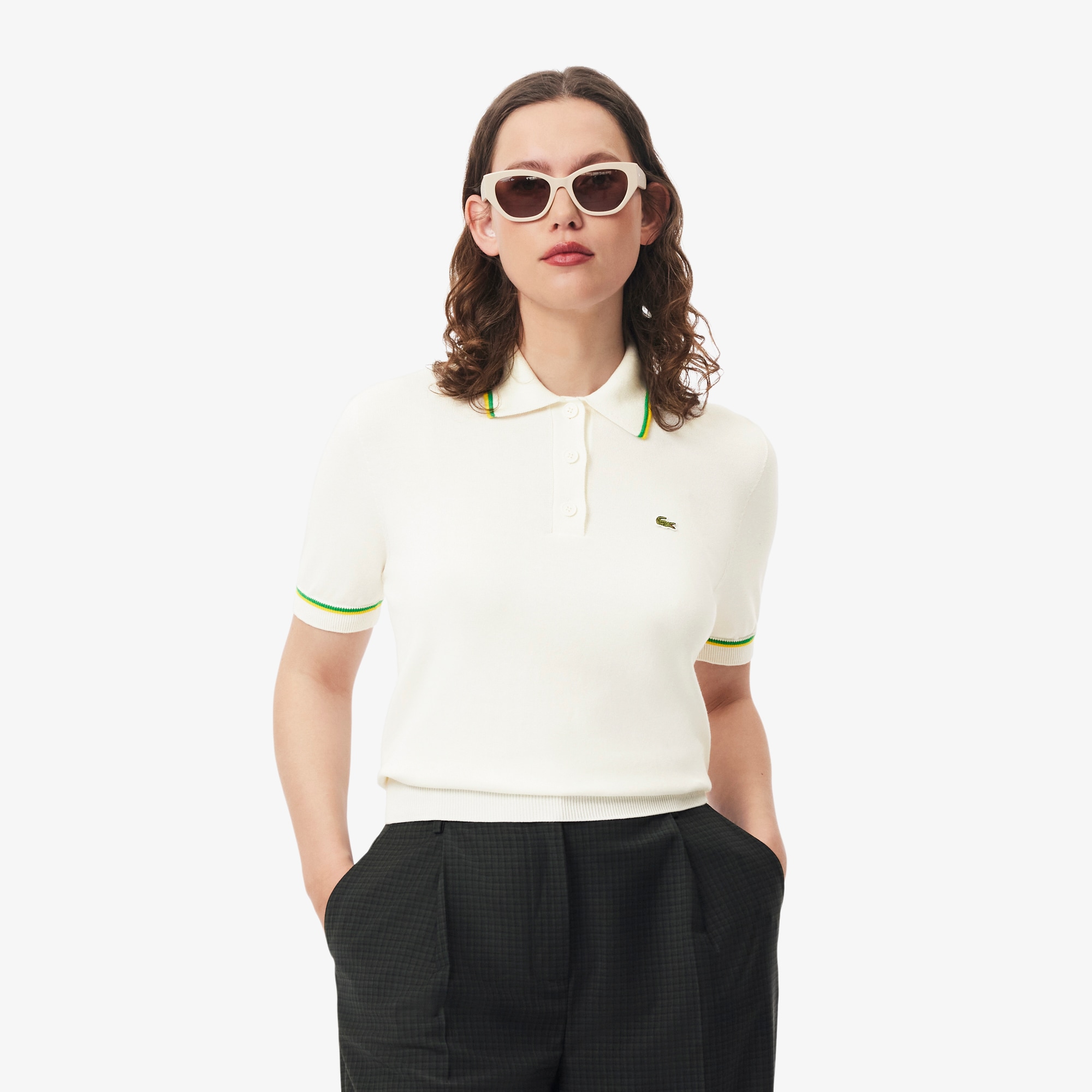 Cropped 3D Seamless Stretch Cotton Polo Shirt image number 5