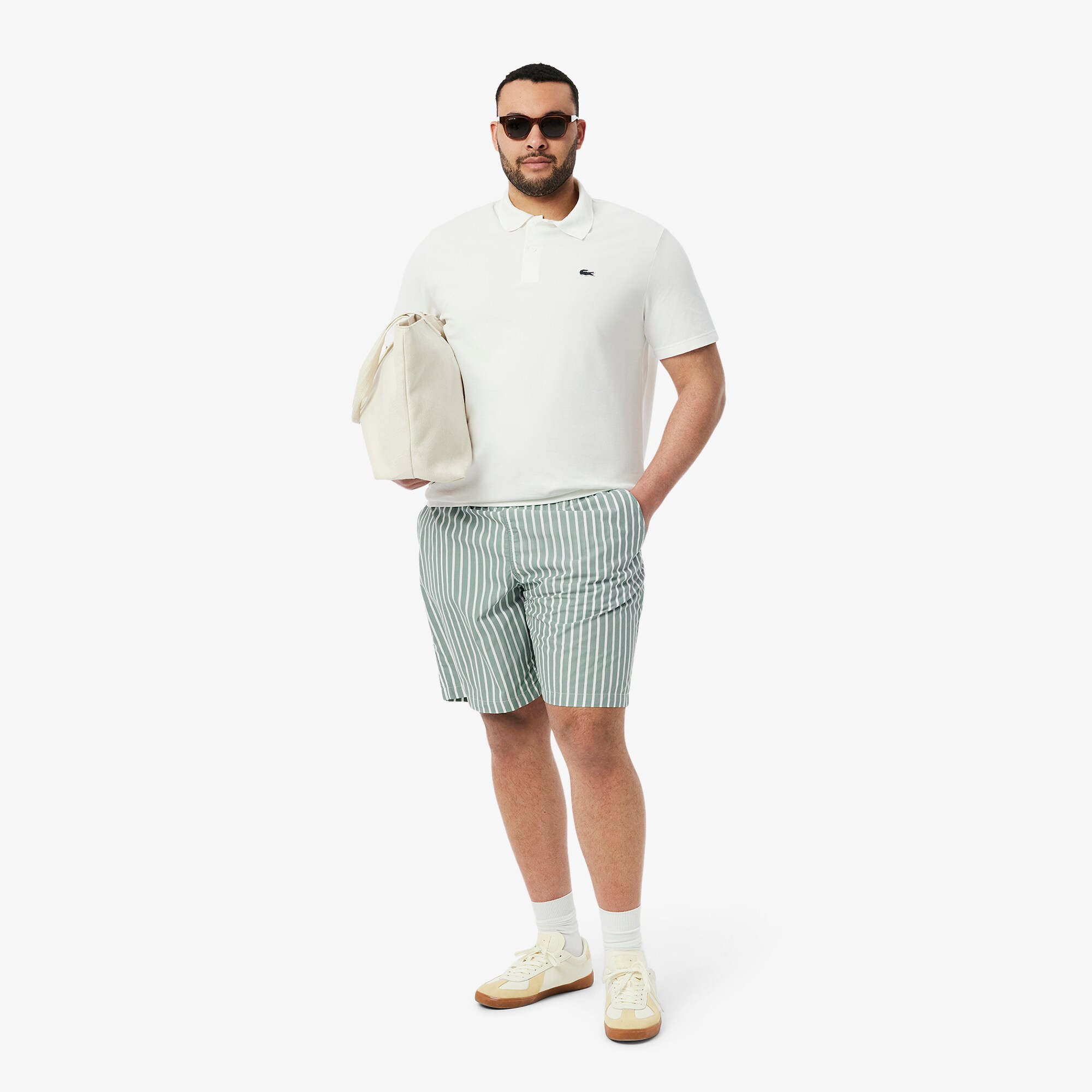 Celana Pendek Bergaris Relaxed Fit image number 8
