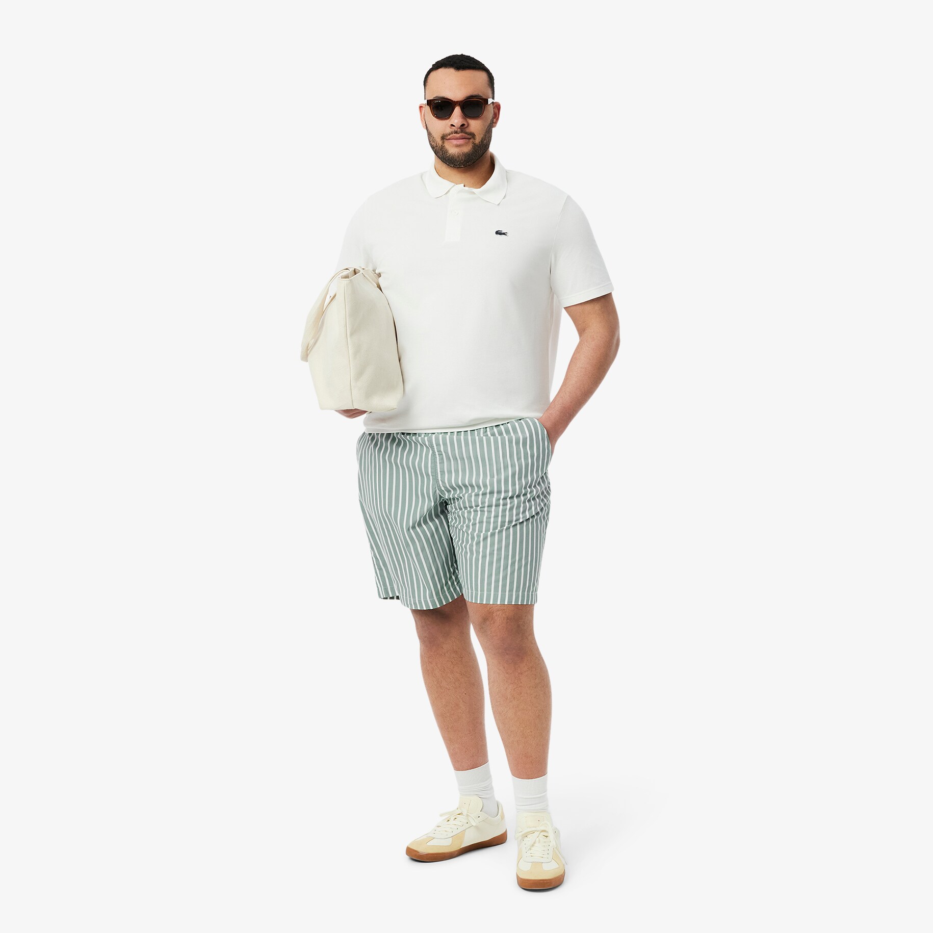 Celana Pendek Bergaris Relaxed Fit image number 8