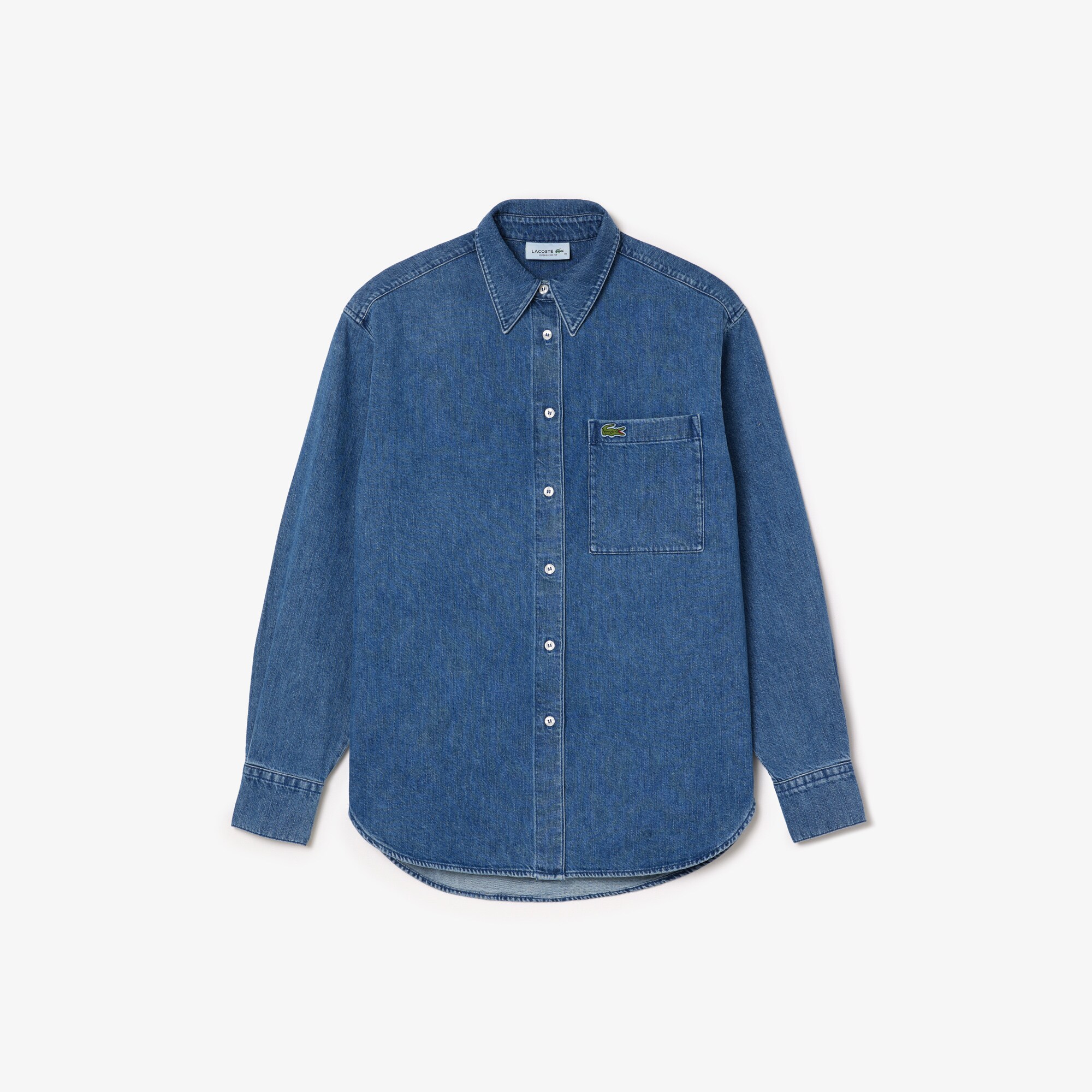 Oversized Denim Breast Pocket Shirt image number 3
