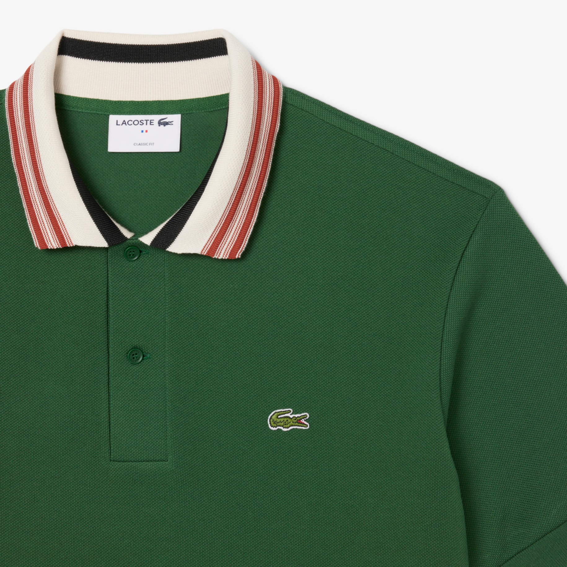 French Made Classic Fit Stripe Collar Polo Shirt image number 4