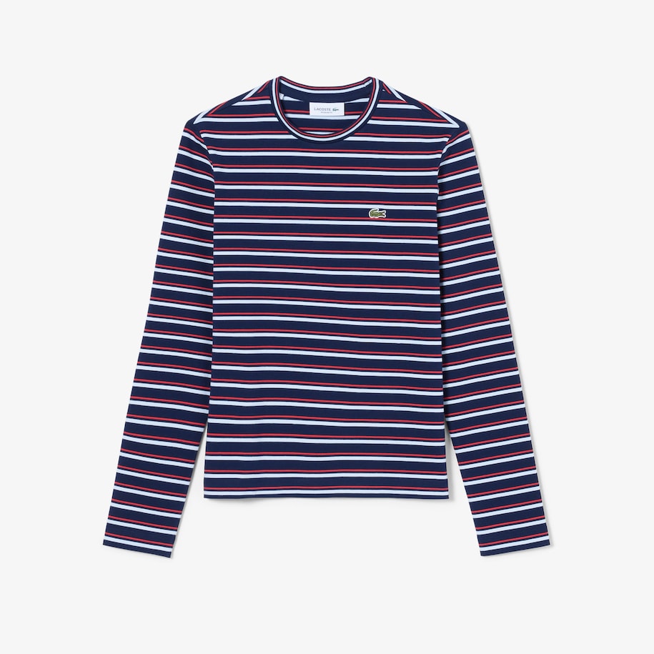 Long Sleeved Striped Cotton T-Shirt image number 3