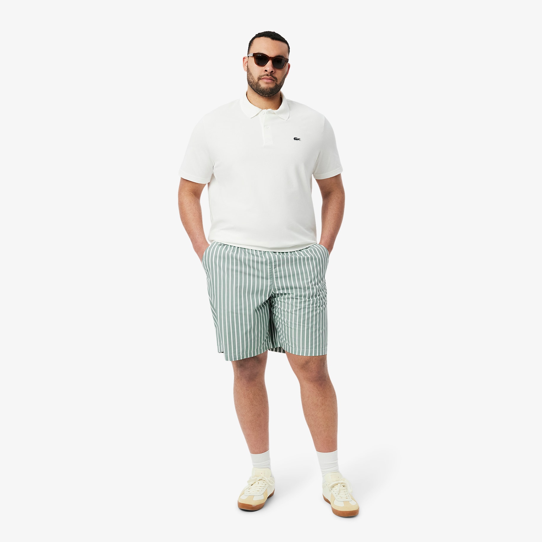 Celana Pendek Bergaris Relaxed Fit image number 7