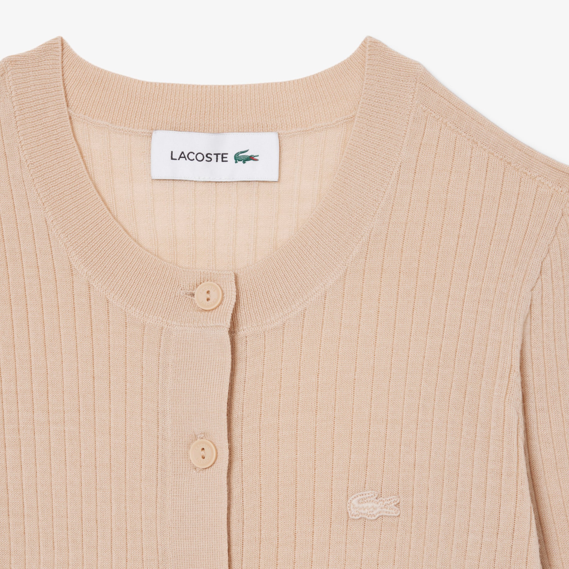 Rib Knit Merino Wool Cardigan image number 4