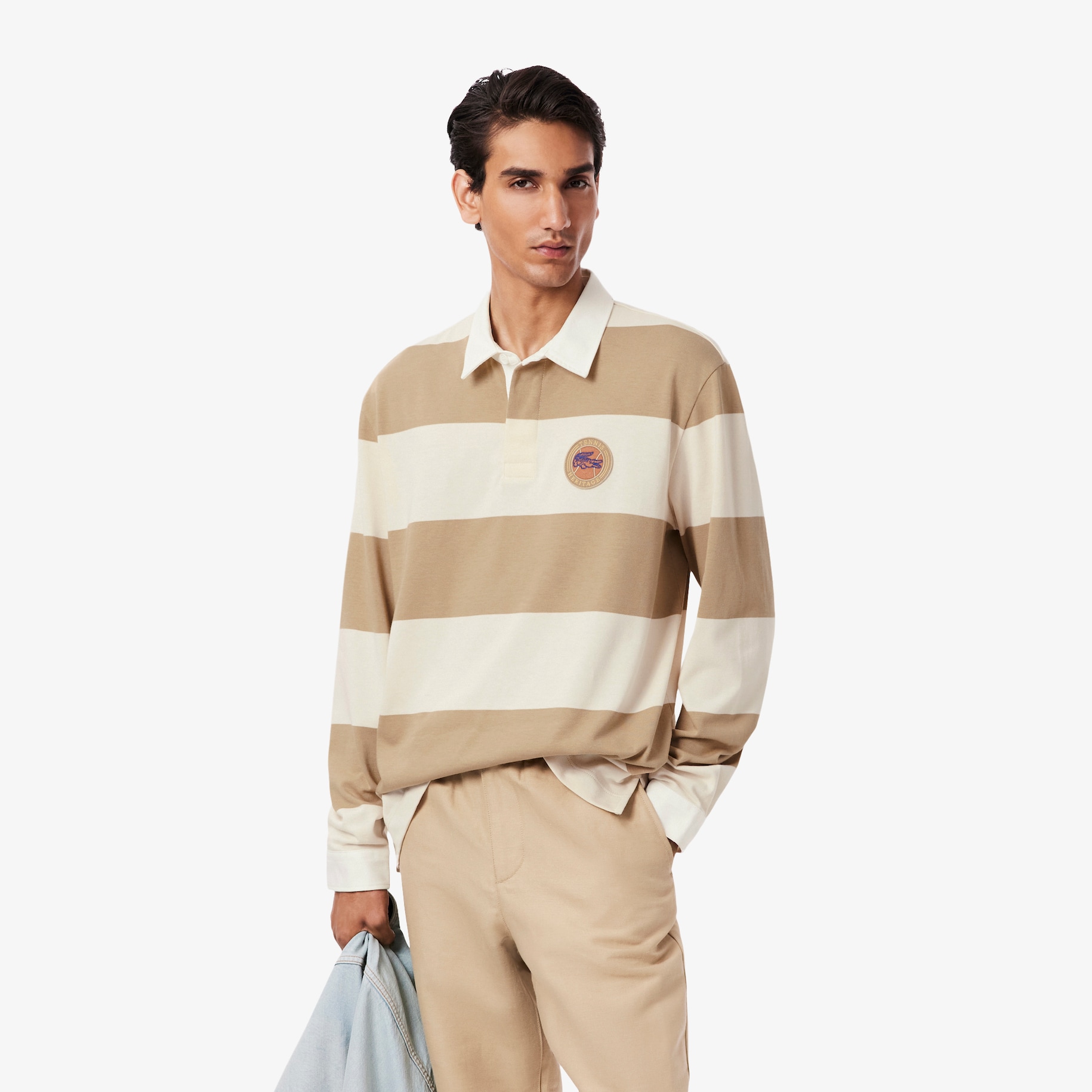 Relaxed Fit Striped Rugby Polo Shirt image number 0