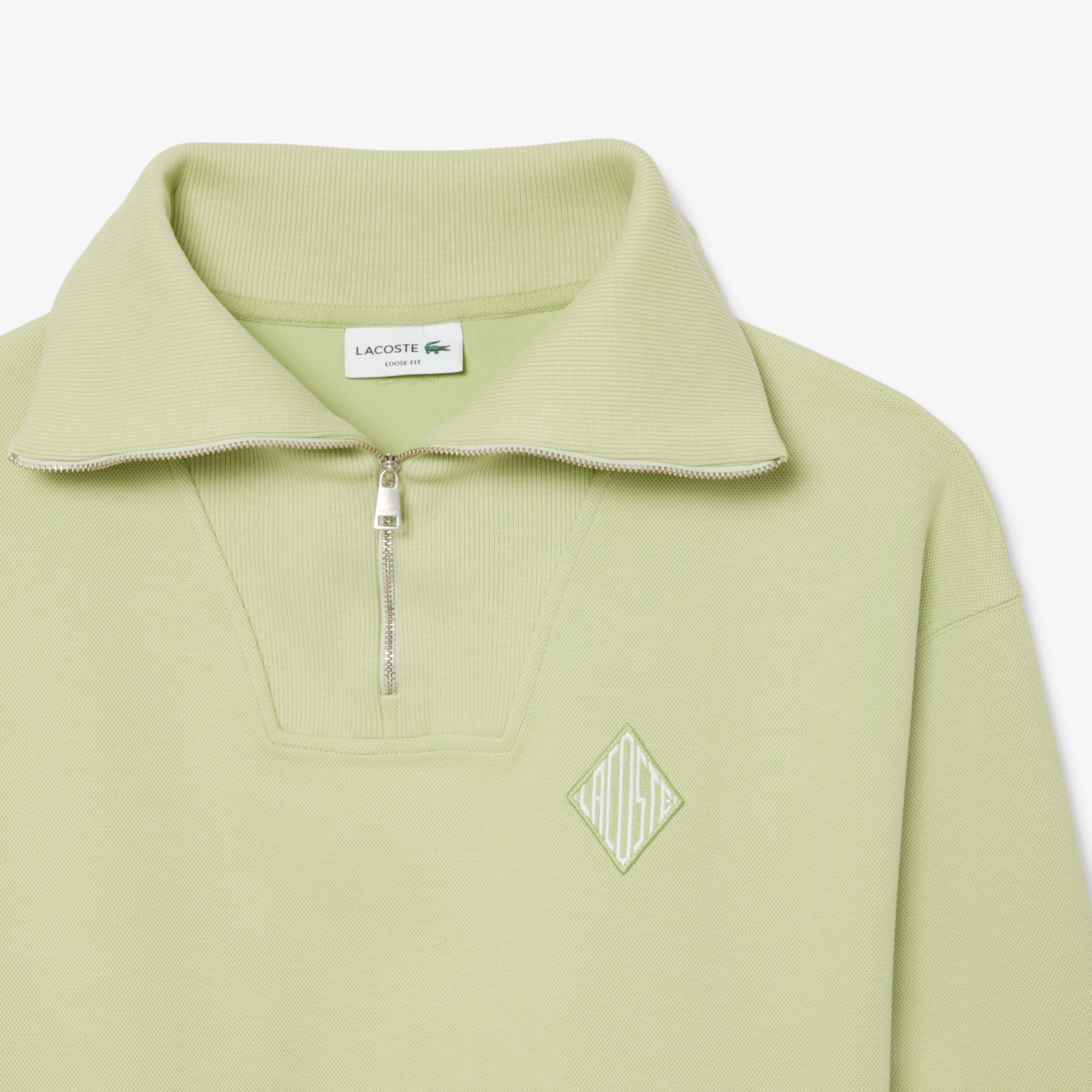 Sweatshirt Pria Zipped Neck Piqu&eacute; Loose Fit image number 4