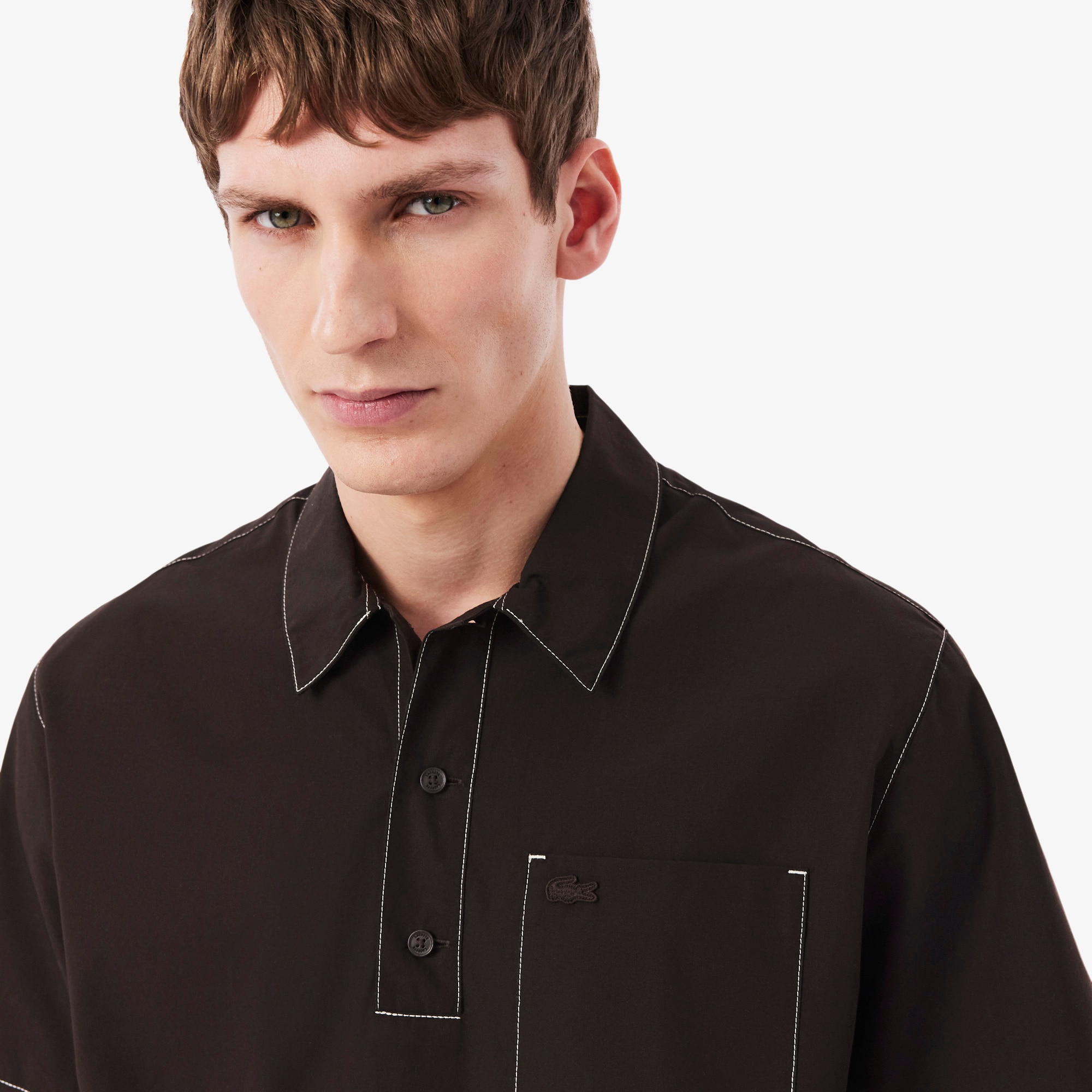 Kemeja Pria Relaxed Fit Poplin Lengan Pendek image number 1