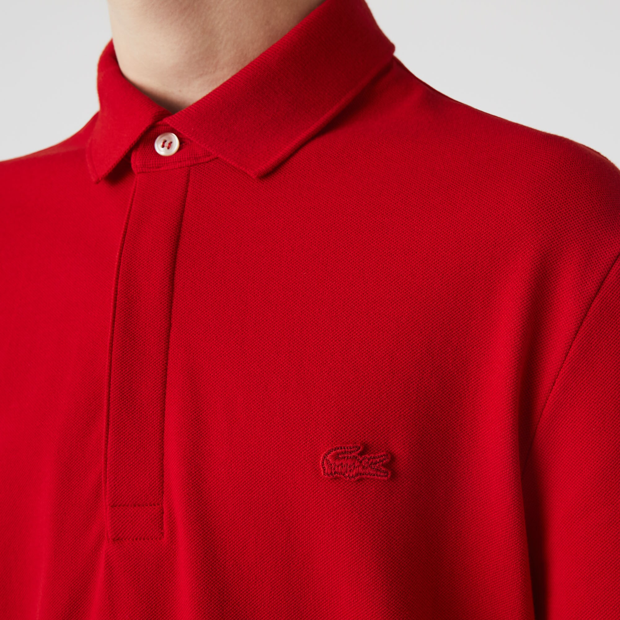 Men's Lacoste Paris Polo Shirt Regular Fit Stretch Cotton Piqu&eacute; image number 3