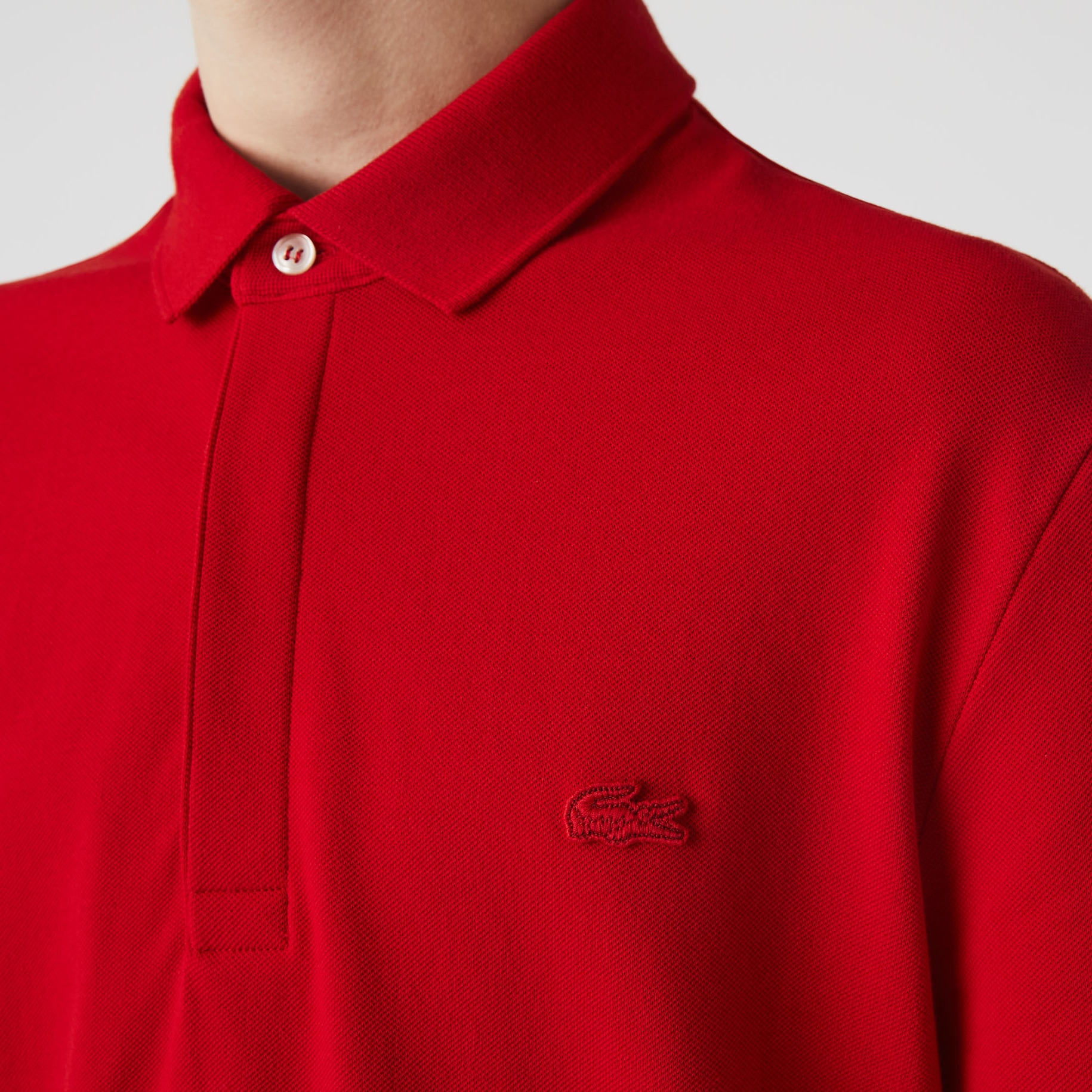 Men's Lacoste Paris Polo Shirt Regular Fit Stretch Cotton Piqu&eacute; image number 3