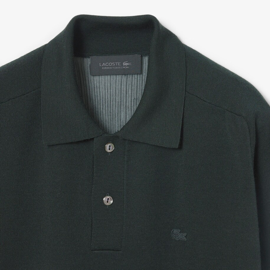 Sweater Kerah Polo Campuran Wol Runway image number 5