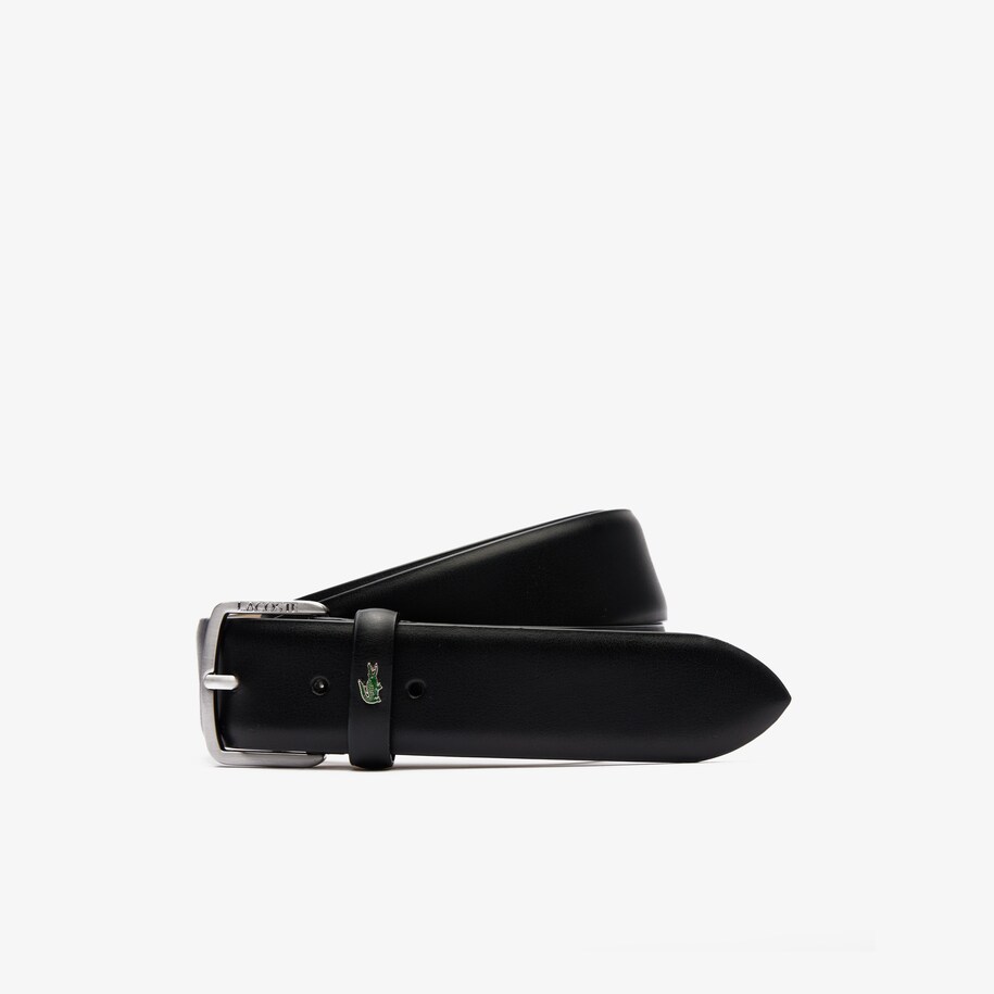 Smooth Leather Crocodile Accent Belt image number 0