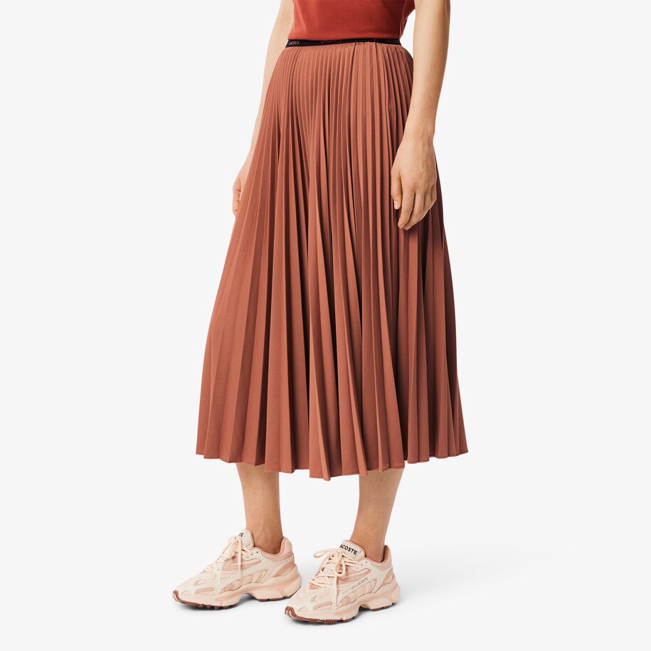 Long Pleated Elasticated Waist Skirt image number 1
