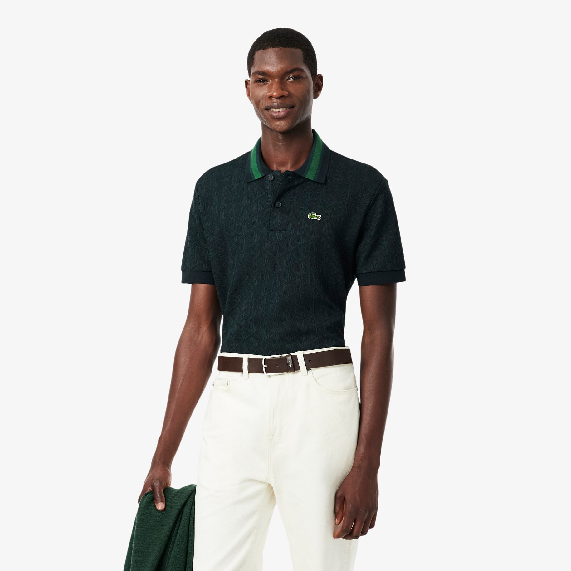 Classic Fit Monogram Jacquard Polo Shirt image number 0