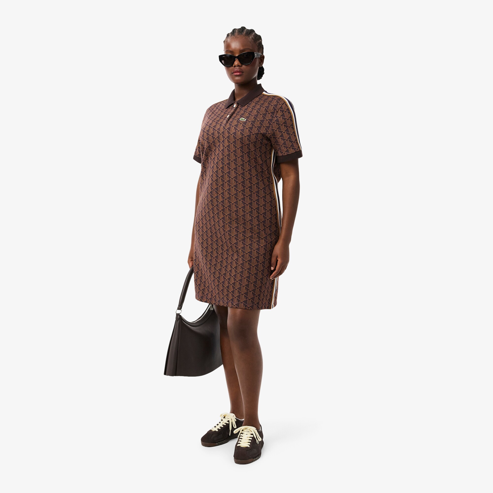 Slim Fit Monogram Jacquard Polo Dress image number 7